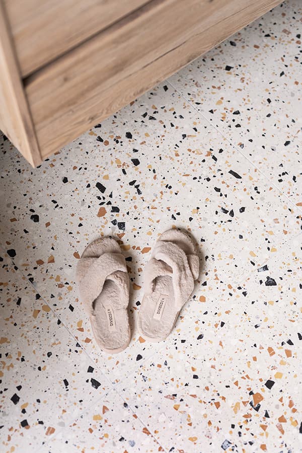 Sloffen in de badkamer