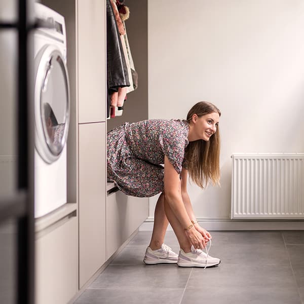 Wasmachine in de bijkeuken