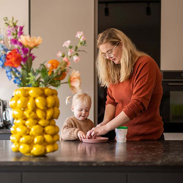 Met het gezin in de keuken