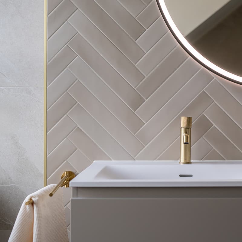 Een keuken of badkamer in Japandi stijl