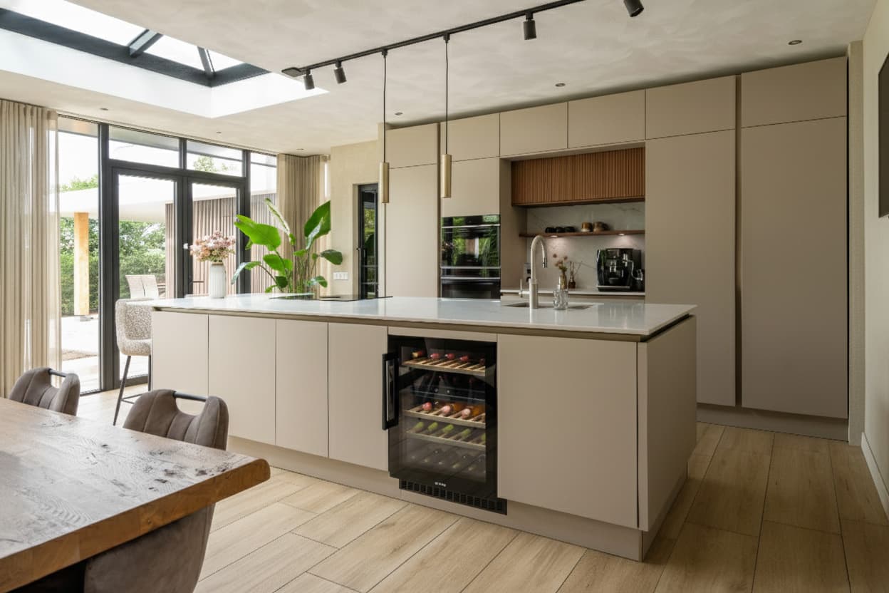 Eilandkeuken-met-beige-fronten